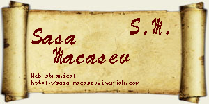 Saša Maćašev vizit kartica